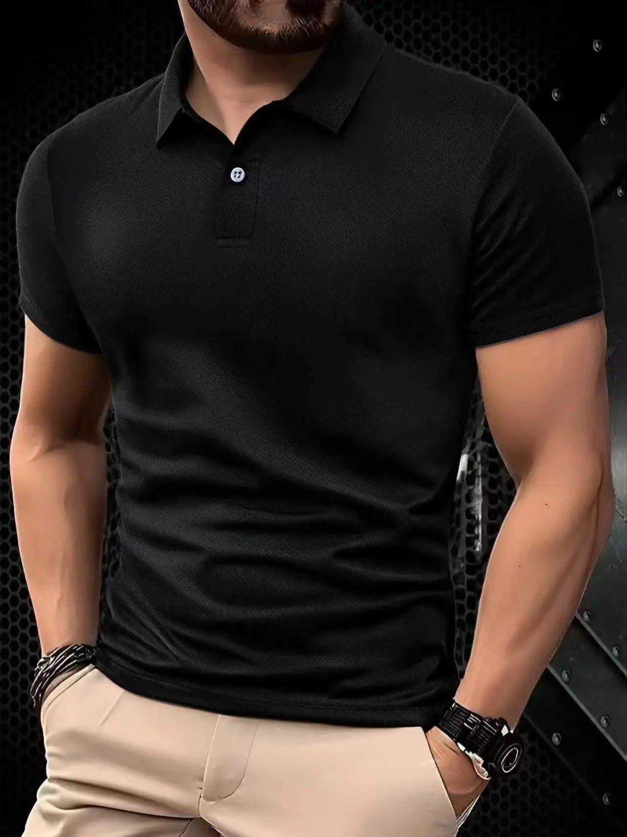 Solid color polo shirt ultra-light men's
