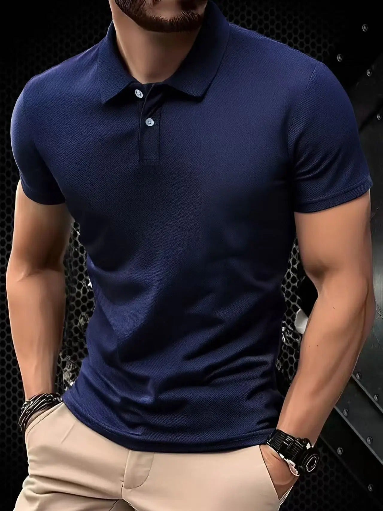 Solid color polo shirt ultra-light men's