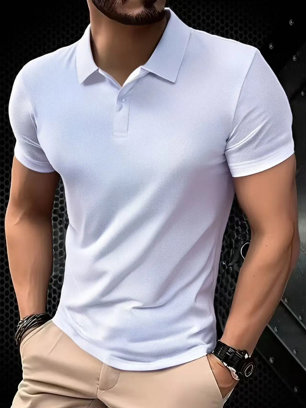 Solid color polo shirt ultra-light men's